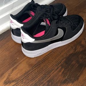 Women’s Air Force 1 black silver & pink